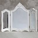 French White Tri Dressing Table Mirror Shabby Chic 